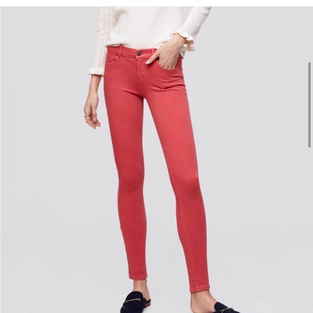 Loft Mid Rise Pink Jeggings | 16 Petite